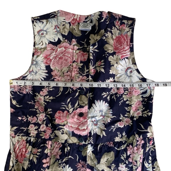 Vintage Laura Ashley Great Britain Cottagecore Floral Crop Jumpsuit Bow Pockets - Picture 4 of 12